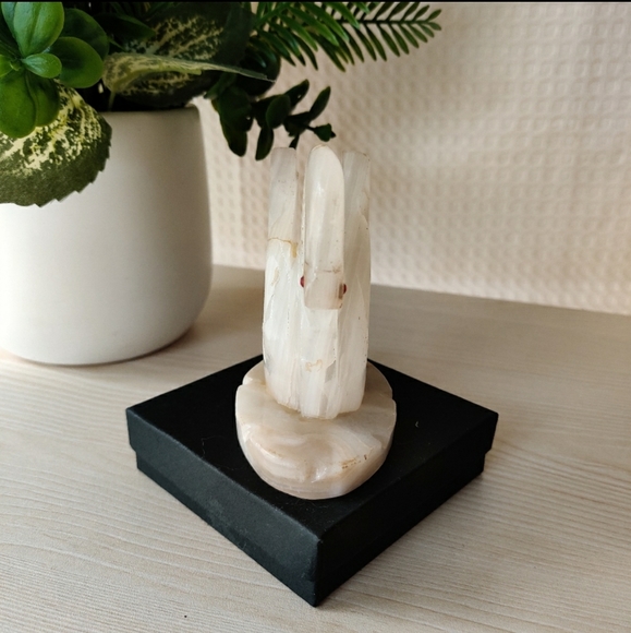 Vintage Onyx Marble Stone Carved Swan Pen Holder - Picture 3 of 13